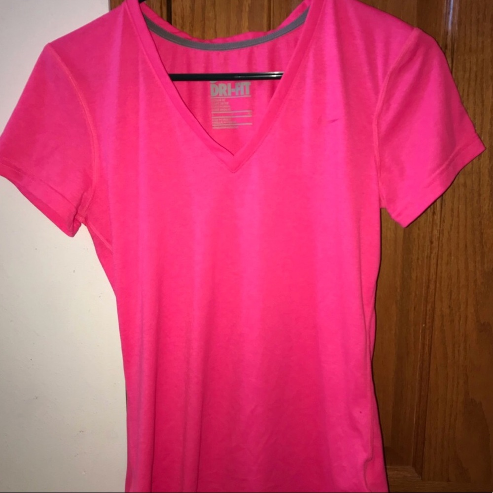 Pink Nike Dri-Fit V-Neck